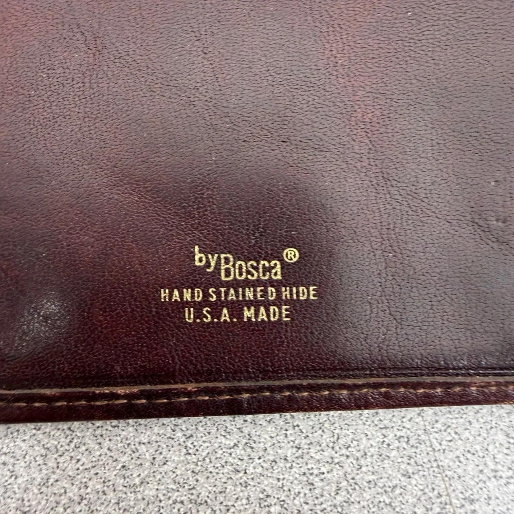 Bosca Wallet Mens OS Brown Leather Travel Passport Ticket Holder USA Made
